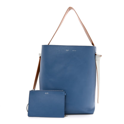 Celine Shiny Smooth Calfskin Small Twisted Cabas Washed Blue Black 1 of 16