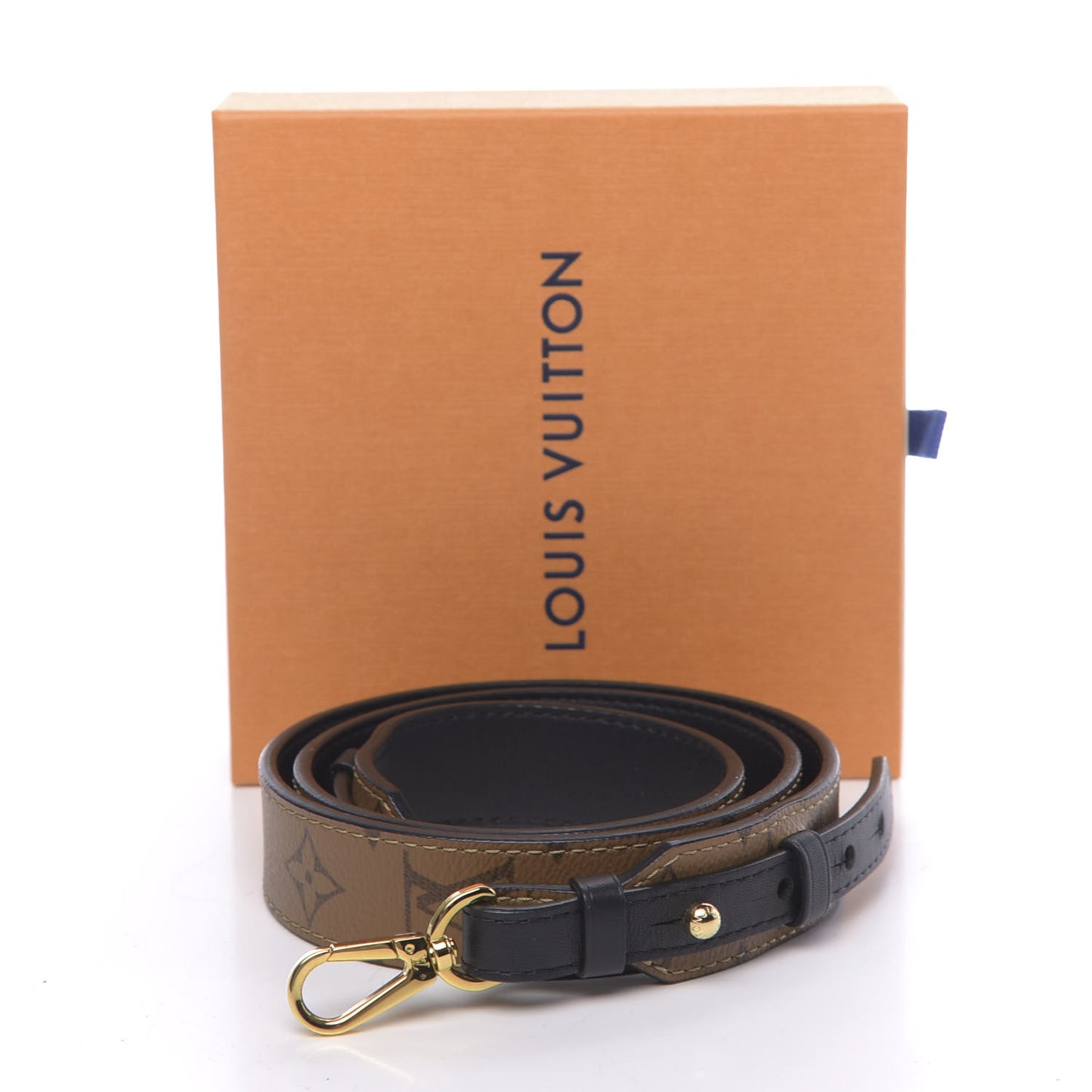 Reverse Monogram Bandouliere Shoulder Strap XL Black