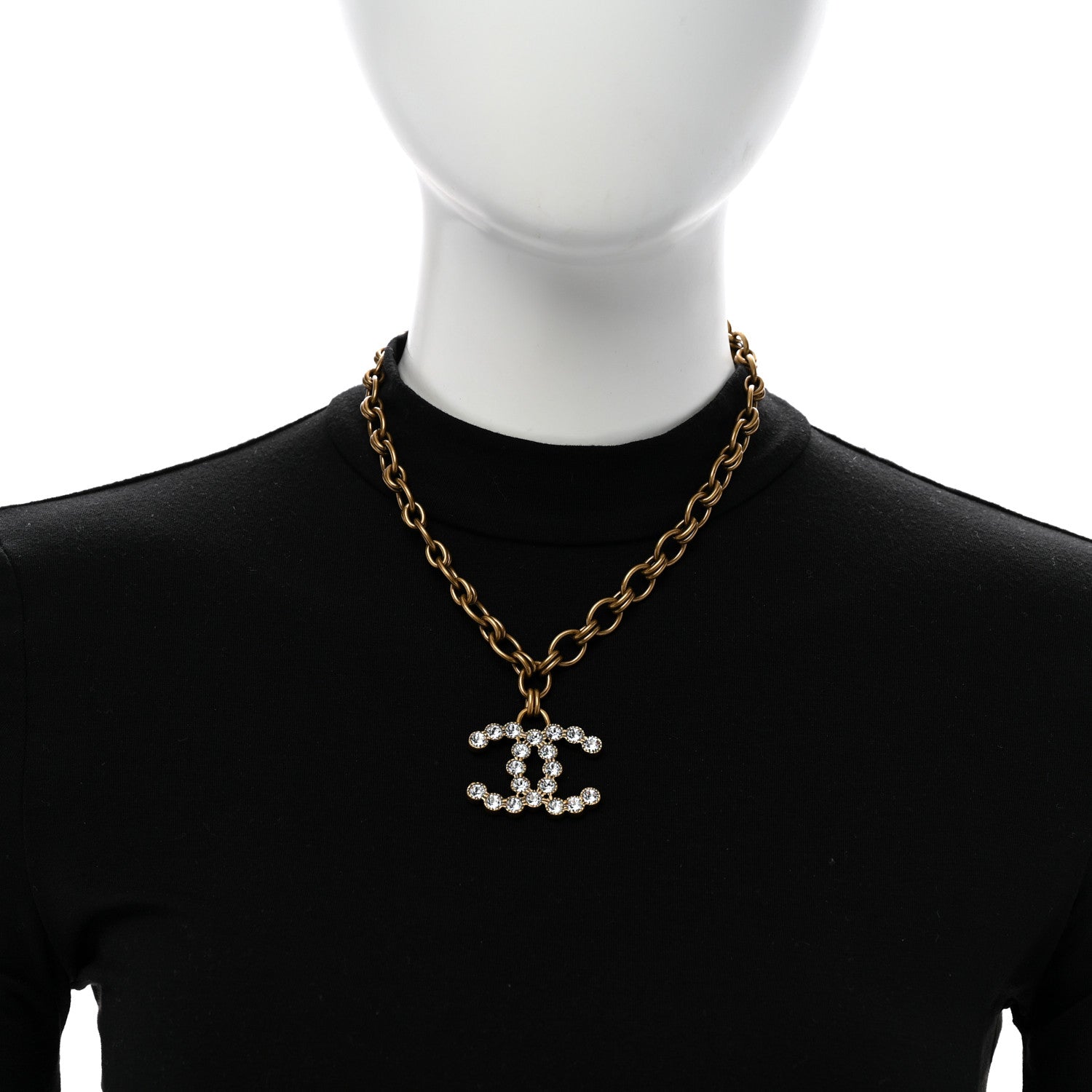 Chanel Crystal CC City Of Lights Necklace Gold 2 of 5
