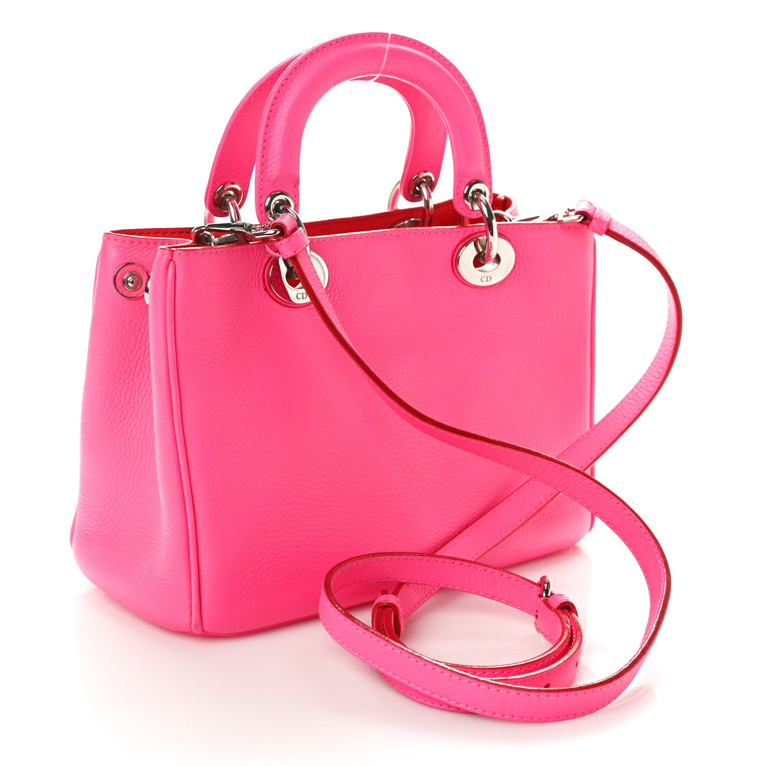 Christian Dior Bullcalf Small Diorissimo Tote Coquelicot 3 of 10