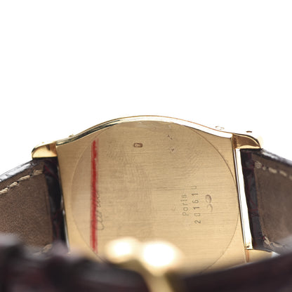 Cartier 18K Yellow Gold Alligator 26mm Tortue Manual Winding Watch Burgundy 7 of 7