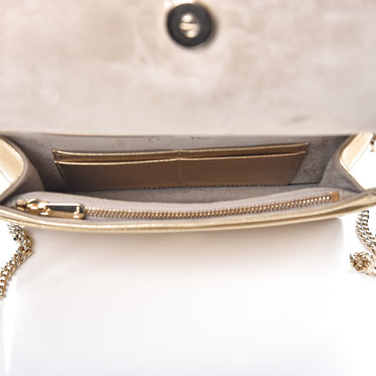 Christian Dior Metallic Calfskin Diorama Wallet on Chain Pouch Light Gold 5 of 7