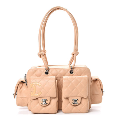 Chanel Calfskin Quilted Small Cambon Multipocket Reporter Beige 1 of 15
