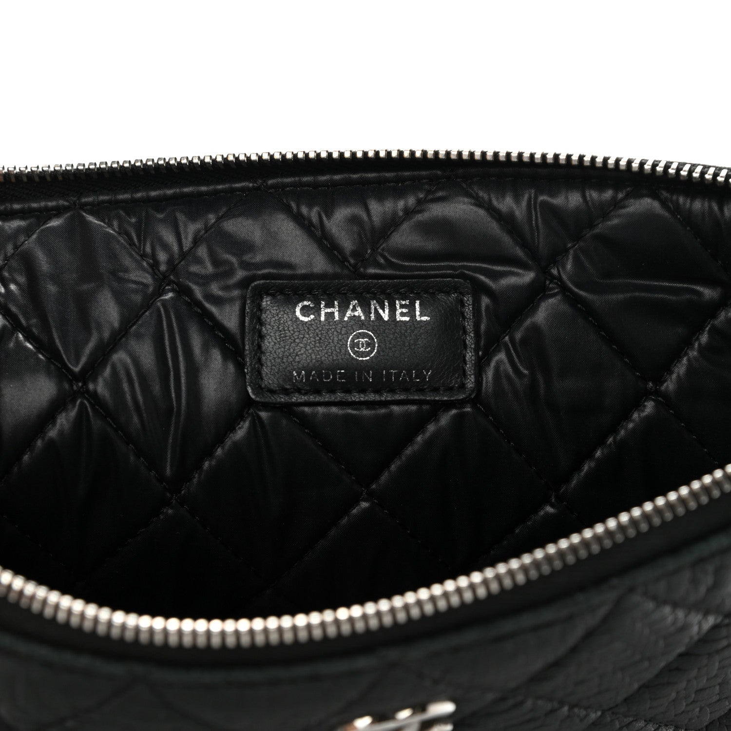 Chanel Woven Lambskin Quilted Medium Cosmetic Case Black 5 of 12