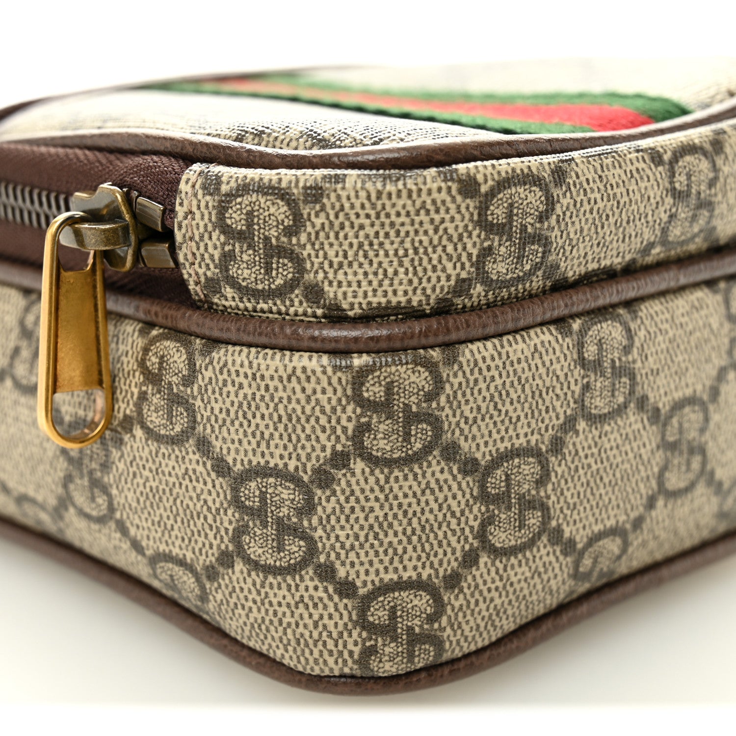 Gucci GG Supreme Monogram Web Mini Ophidia Double Zip Messenger Bag Beige New Acero 10 of 13