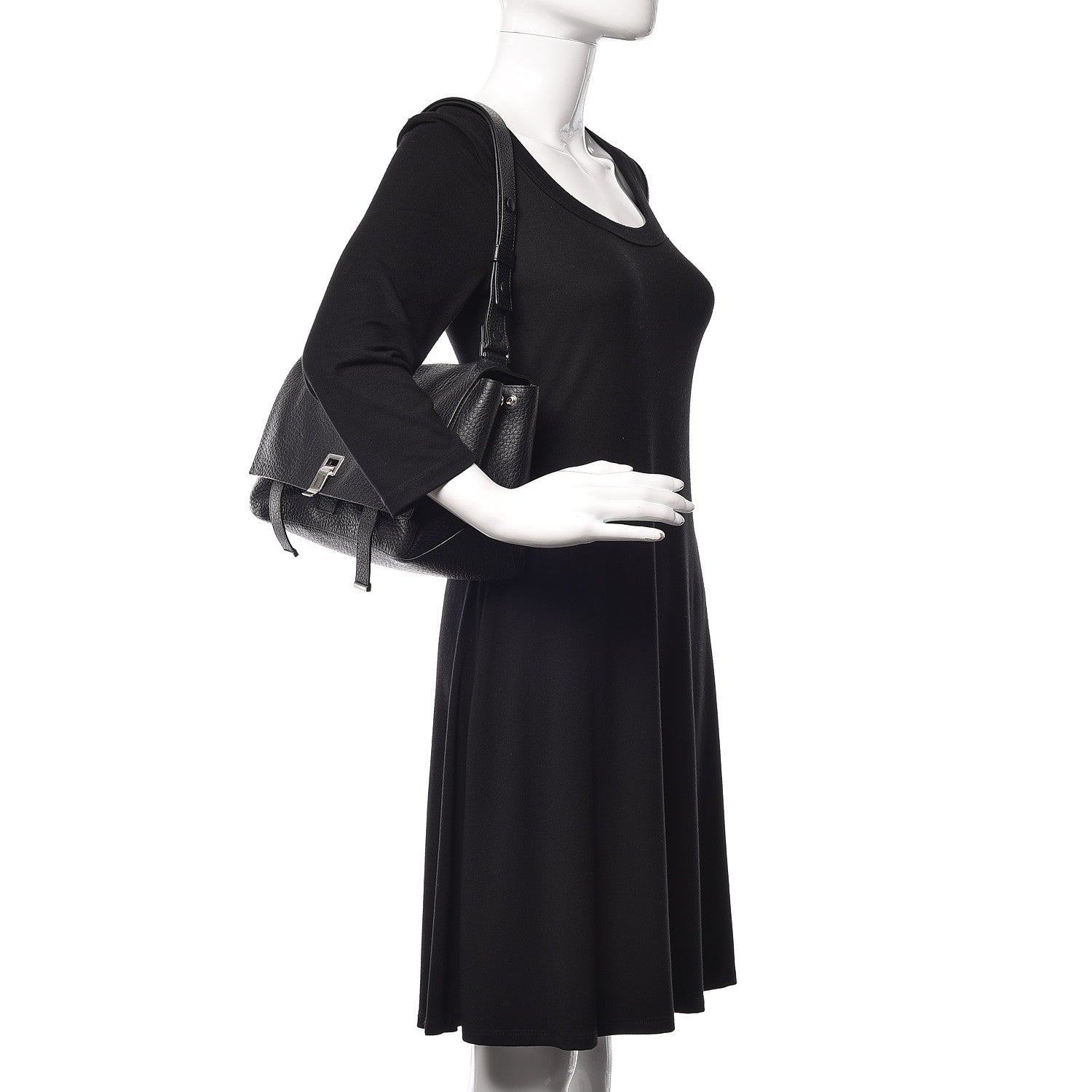 Proenza Schouler Pebbled Calfskin Double Sided PS Courier Bag Black 2 of 12