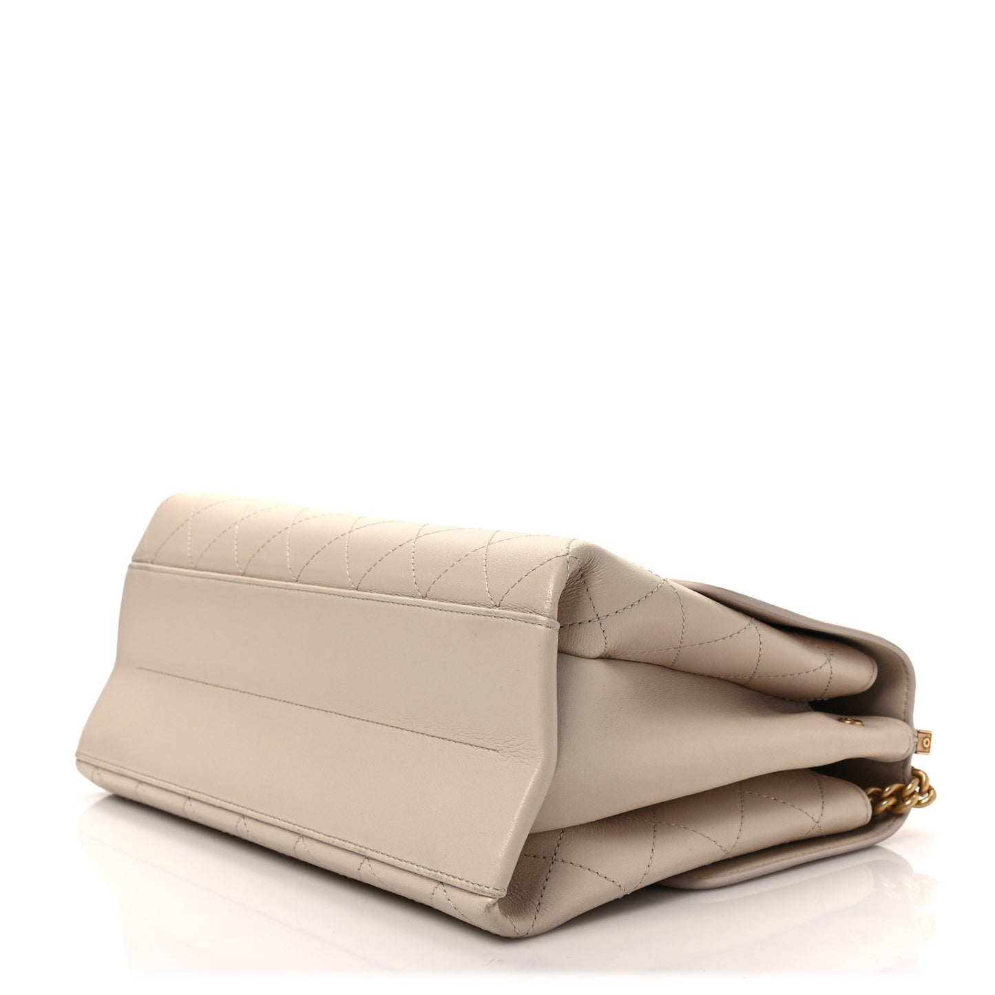 Lambskin Stitched Coco Luxe Small Flap Beige
