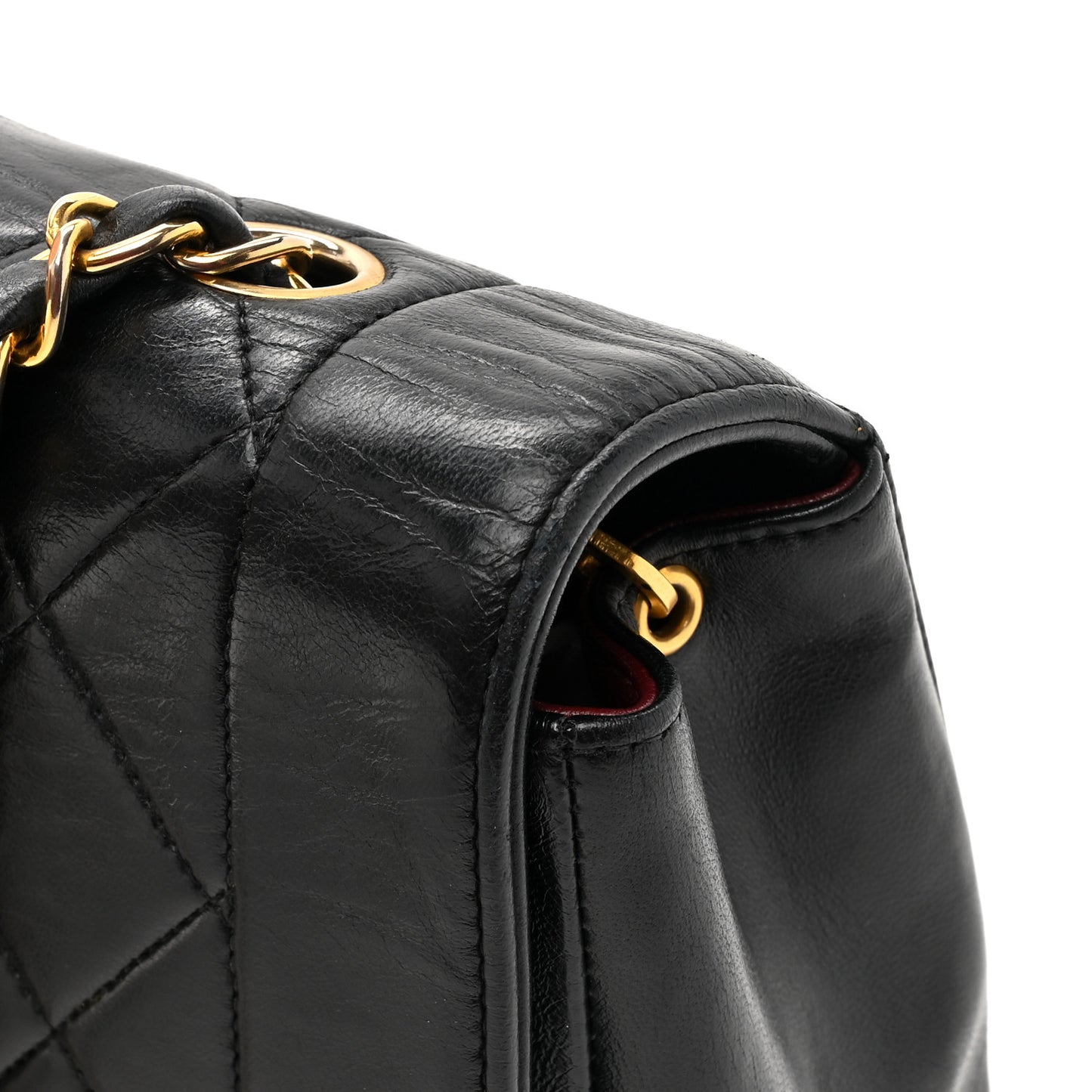 Lambskin Quilted Small Single Flap Black