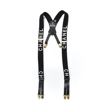 Chanel Logo Suspenders Black White 1 of 6