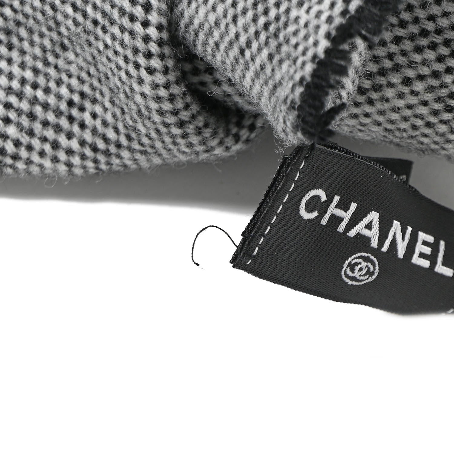 Chanel Cashmere CC Fringe Scarf Grey 5 of 5