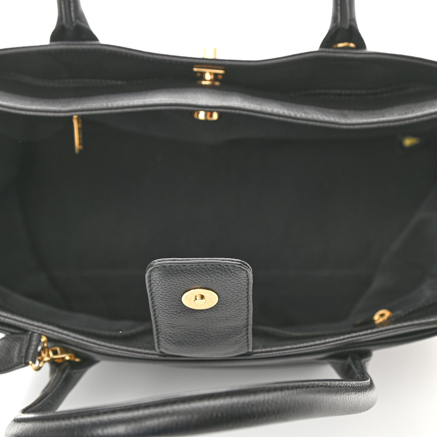 Calfskin Cerf Executive Shopper Tote Black