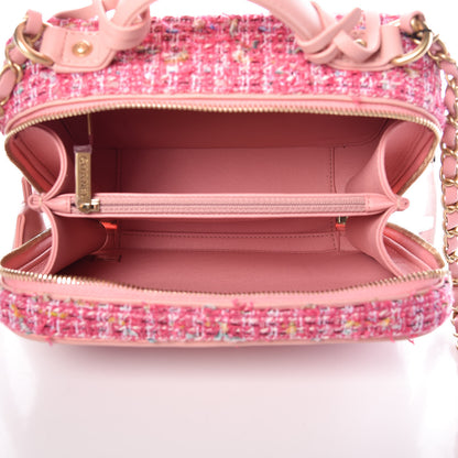 Chanel Tweed Quilted Medium CC Filigree Vanity Case Pink 5 of 10