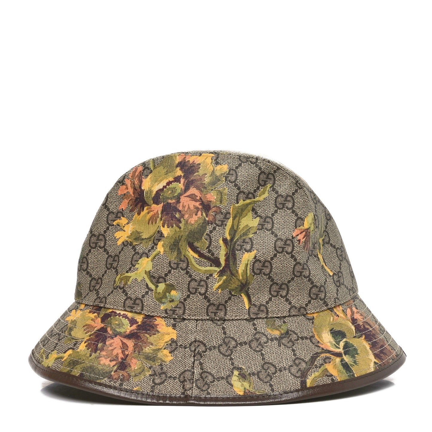 GG Supreme Monogram Azalea Calfskin Dusty Carnation Retro Interlocking G Bucket Hat S Beige Ebony Multicolor