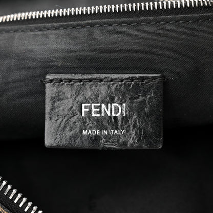 Fendi Glazed Fabric Vitello Liberty FF 1974 Diagonal Belt Bag Tobacco Moresco Black 6 of 10