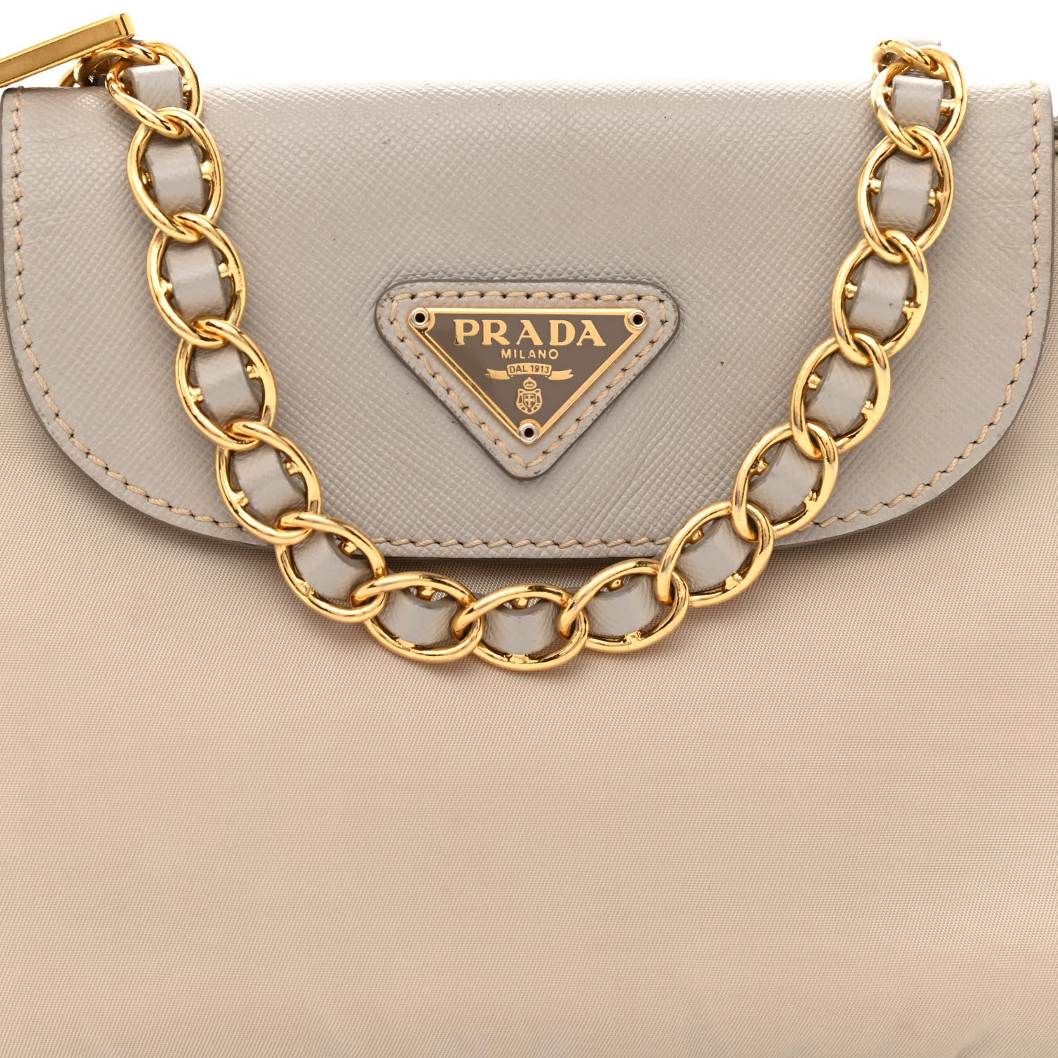Prada Tessuto Nylon Saffiano Crossbody Bag Talco 10 of 15