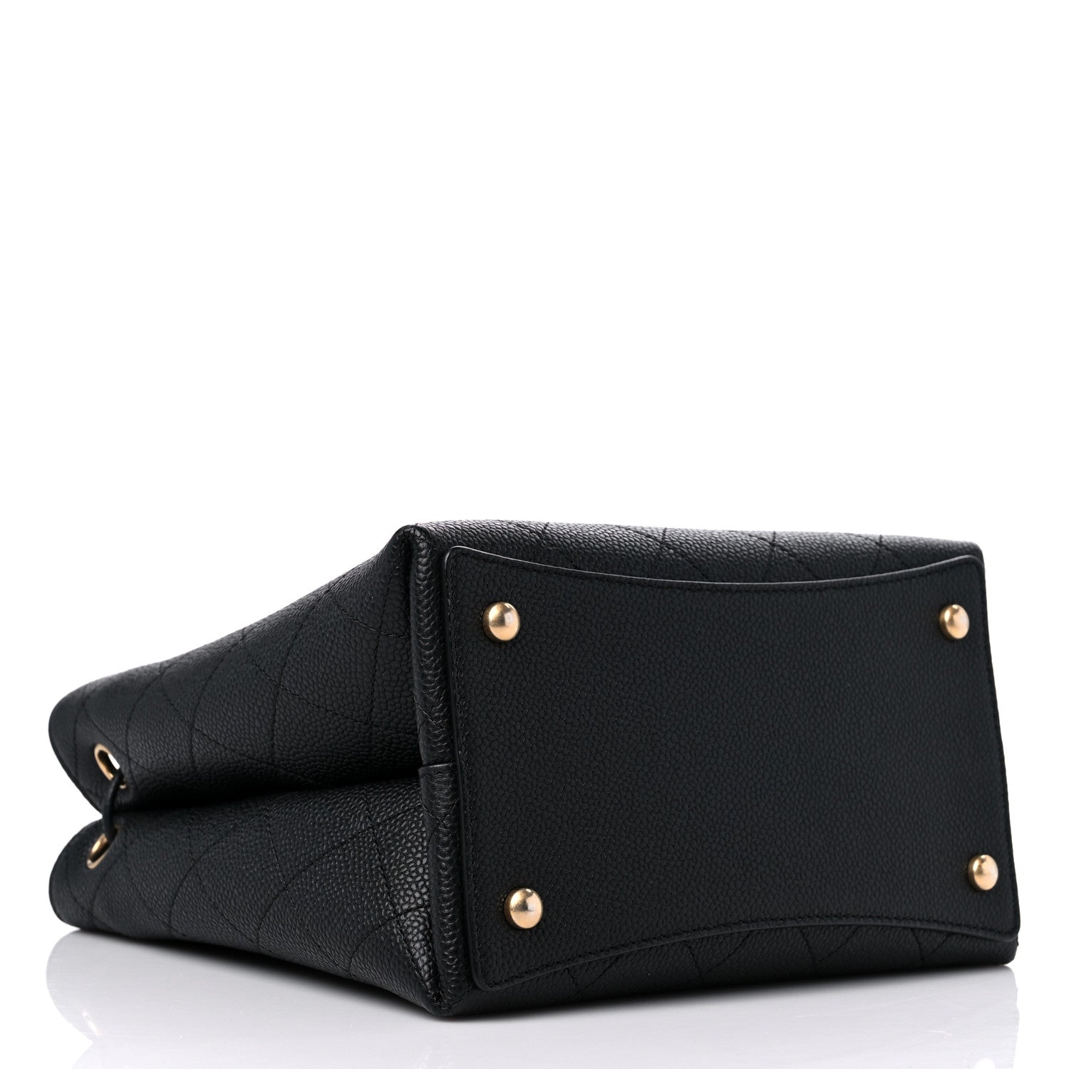 Chanel Grained Calfskin Stitched Small Drawstring Bag Black 4 of 10