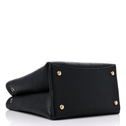Chanel Grained Calfskin Stitched Small Drawstring Bag Black 4 of 10