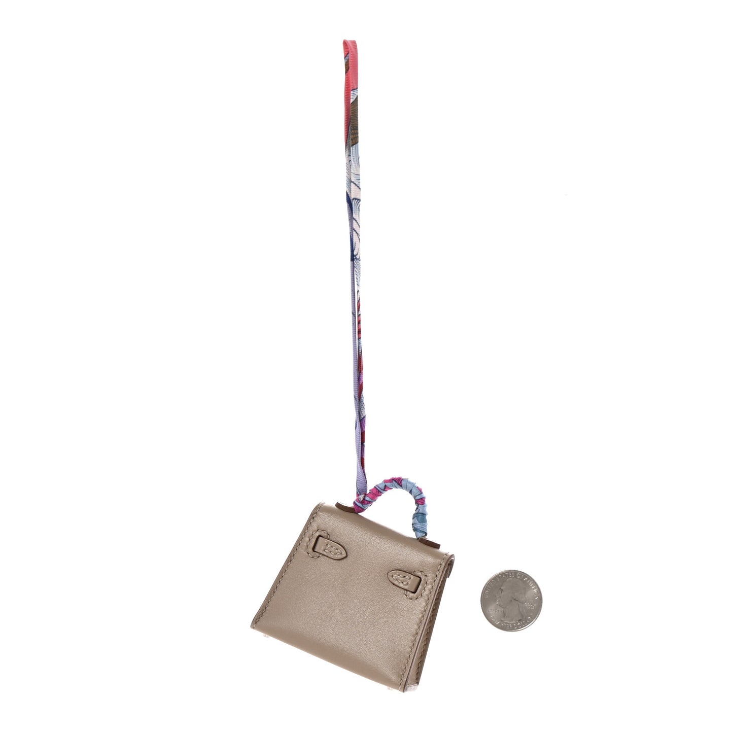 Tadelakt Mini Kelly Twilly Bag Charm Argile