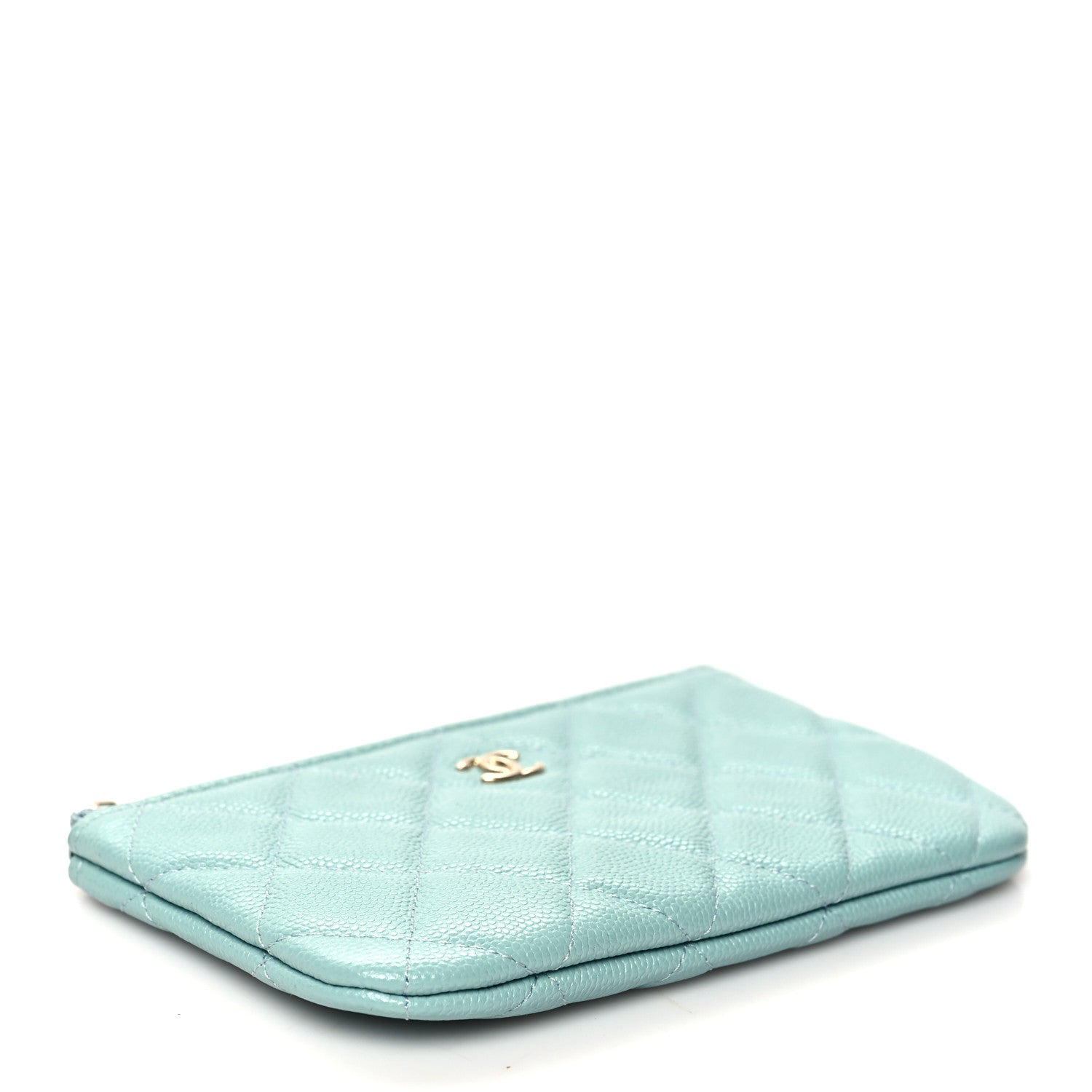 Chanel Caviar Quilted Small Cosmetic Case Light Blue 4 of 8