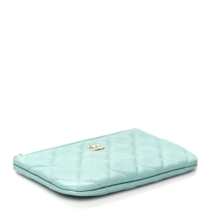 Chanel Caviar Quilted Small Cosmetic Case Light Blue 4 of 8
