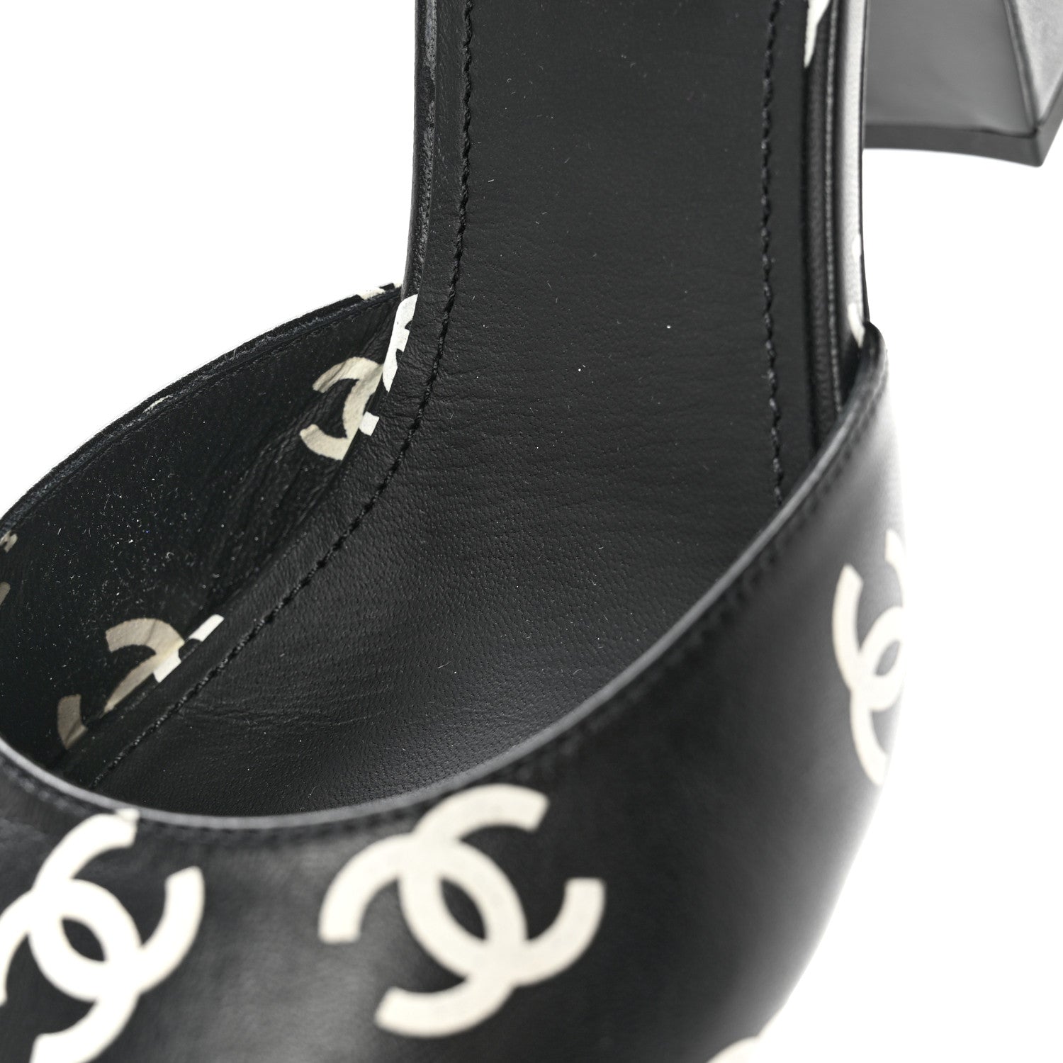 Chanel Lambskin Printed Coco Beach Sandals 40 Black White 9 of 14