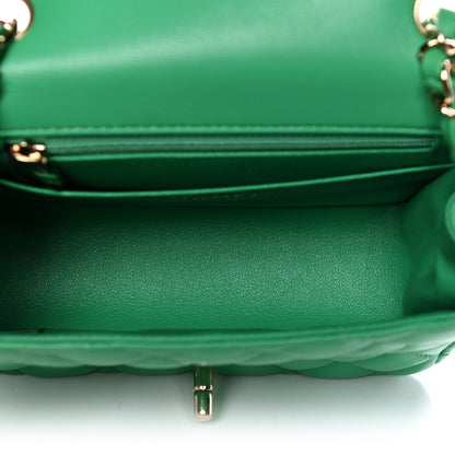 Chanel Lambskin Quilted Mini Square Flap Green 6 of 16