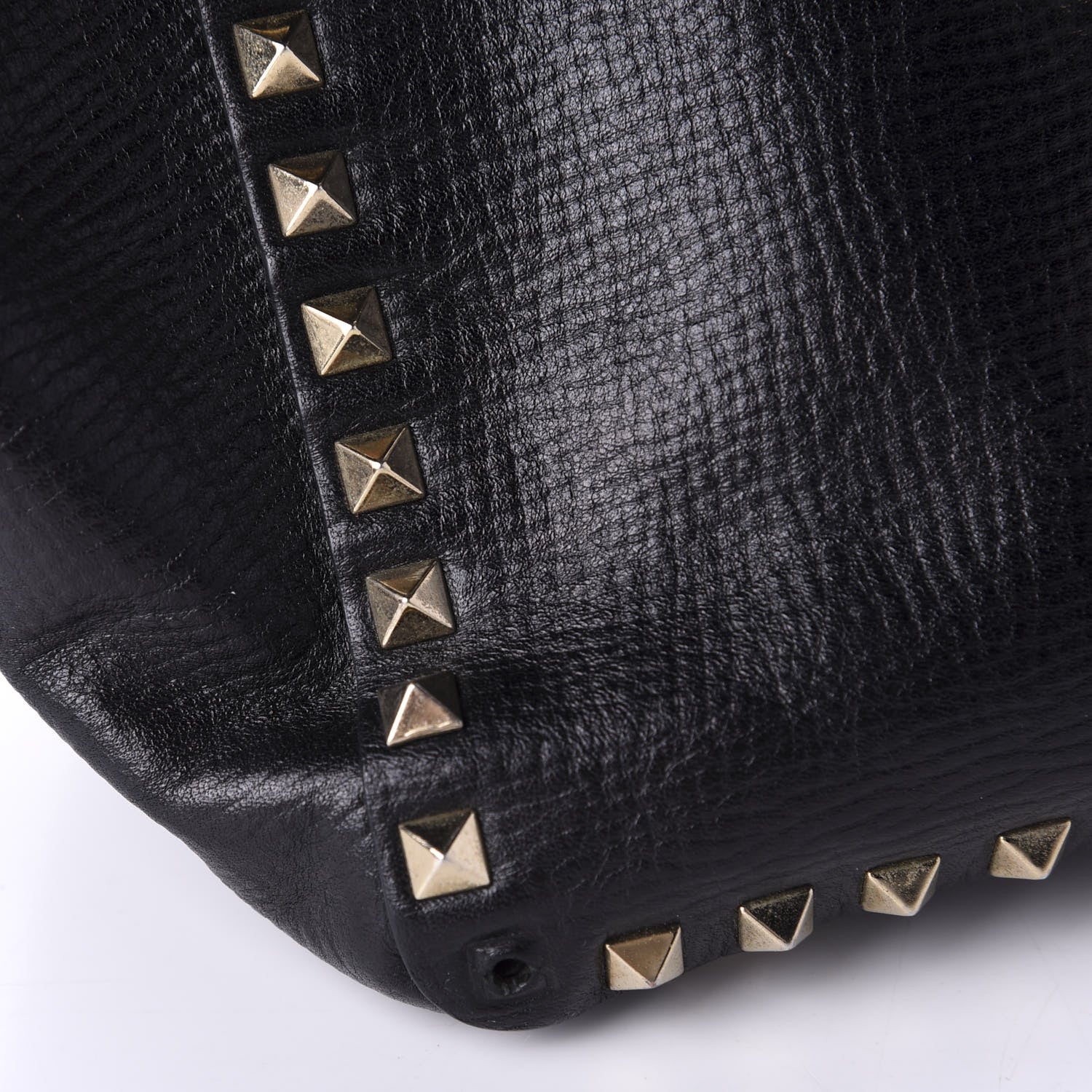 Valentino Garavani Textured Calfskin Medium Rockstud Tote Black 9 of 19