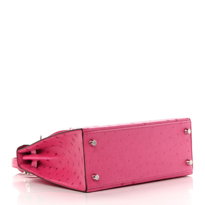 Hermes Ostrich Kelly Sellier 25 Rose Tyrien 4 of 11