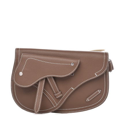 Christian Dior X KAWS Grained Calfskin Saddle Pouch Marron Multicolor 1 of 7