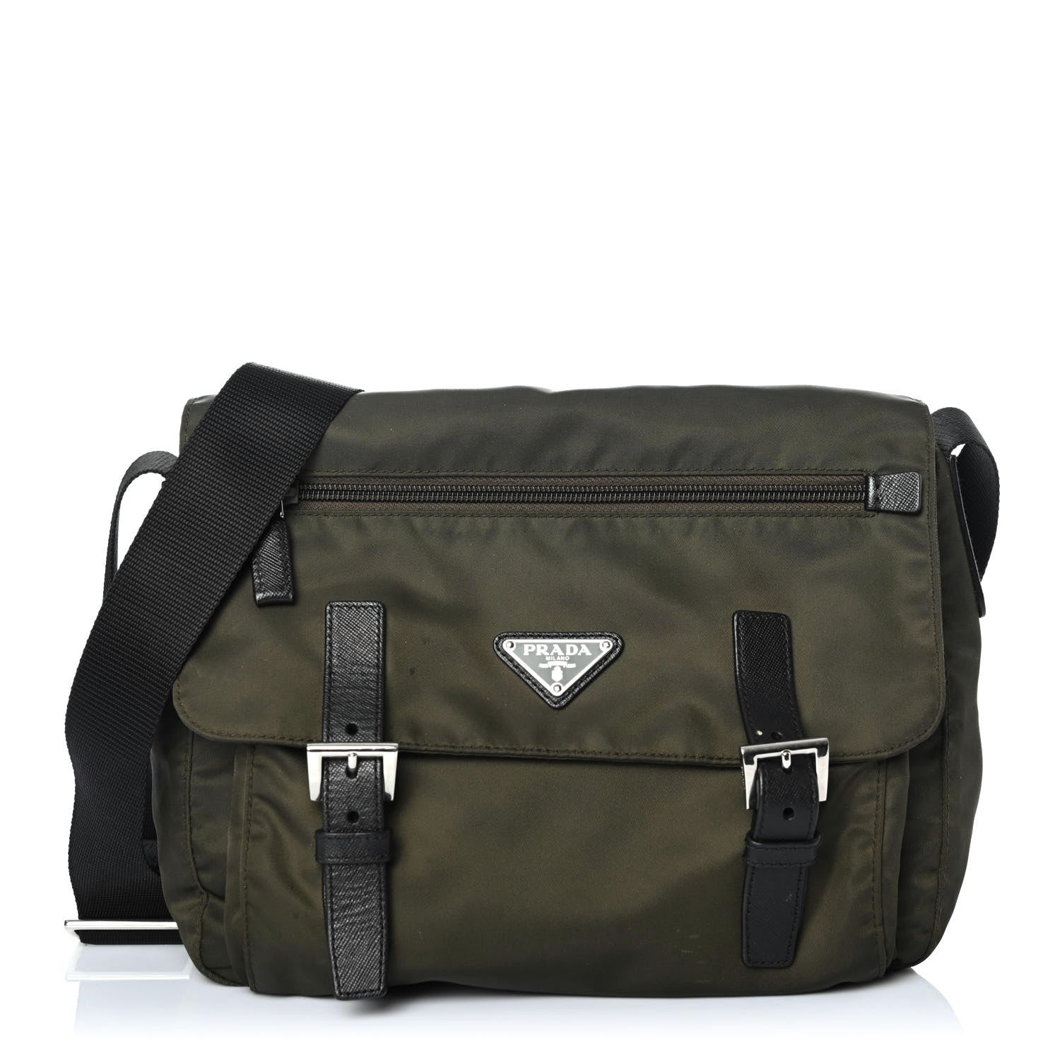 Prada Tessuto Nylon Saffiano Messenger Bag Mimetico 1 of 4