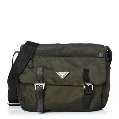 Prada Tessuto Nylon Saffiano Messenger Bag Mimetico 1 of 4