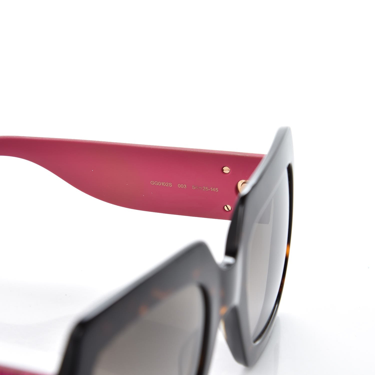 Gucci Square Frame GG0102S Sunglasses Glitter Pink Multi 6 of 7