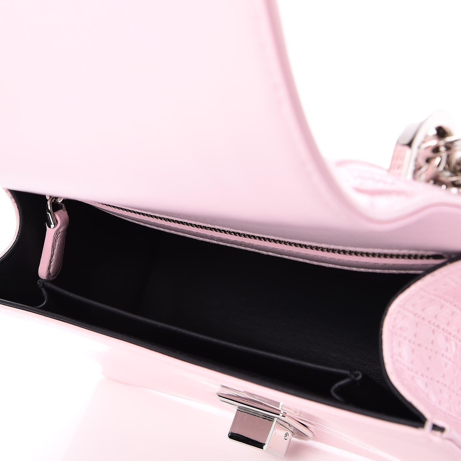 Christian Dior Patent Micro-Cannage Small Diorama Flap Bag Rose 6 of 7