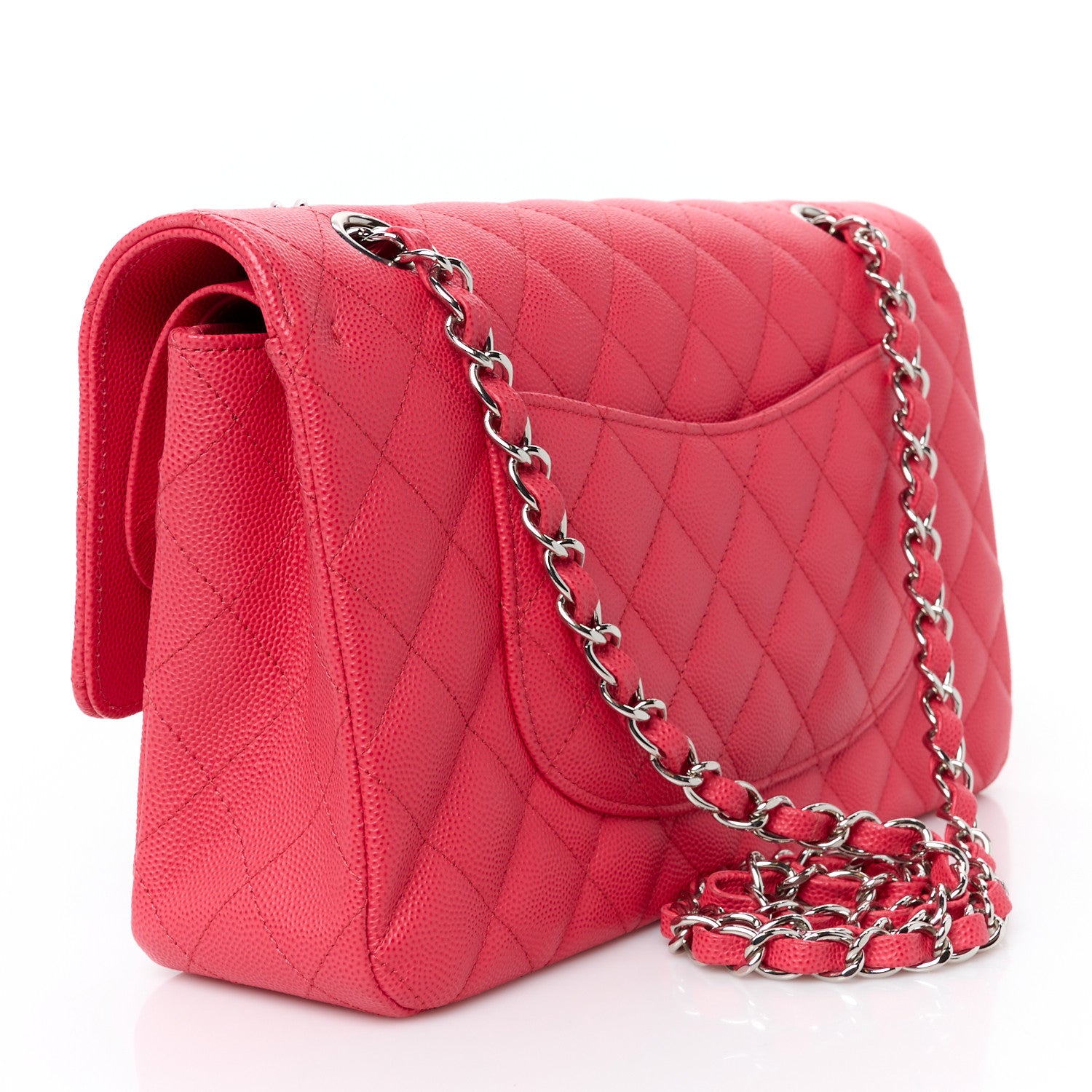 Chanel Caviar Quilted Medium Double Flap Dark Pink 3 of 11