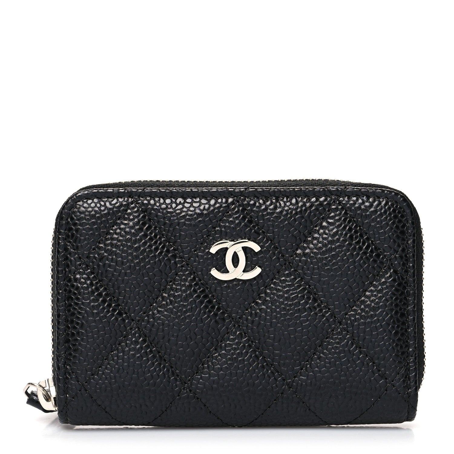 Chanel Caviar Quilted Zip Coin Purse Black 1 of 10