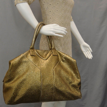 Saint Laurent Volcano Crackled Leather Easy Sac Gold 2 of 8