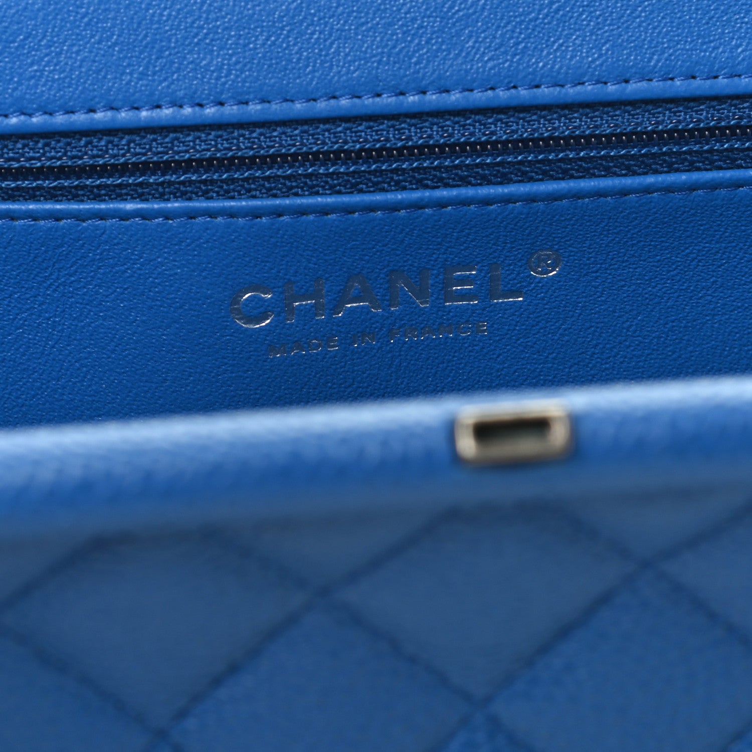 Chanel Caviar Quilted Timeless Clutch Blue 6 of 8