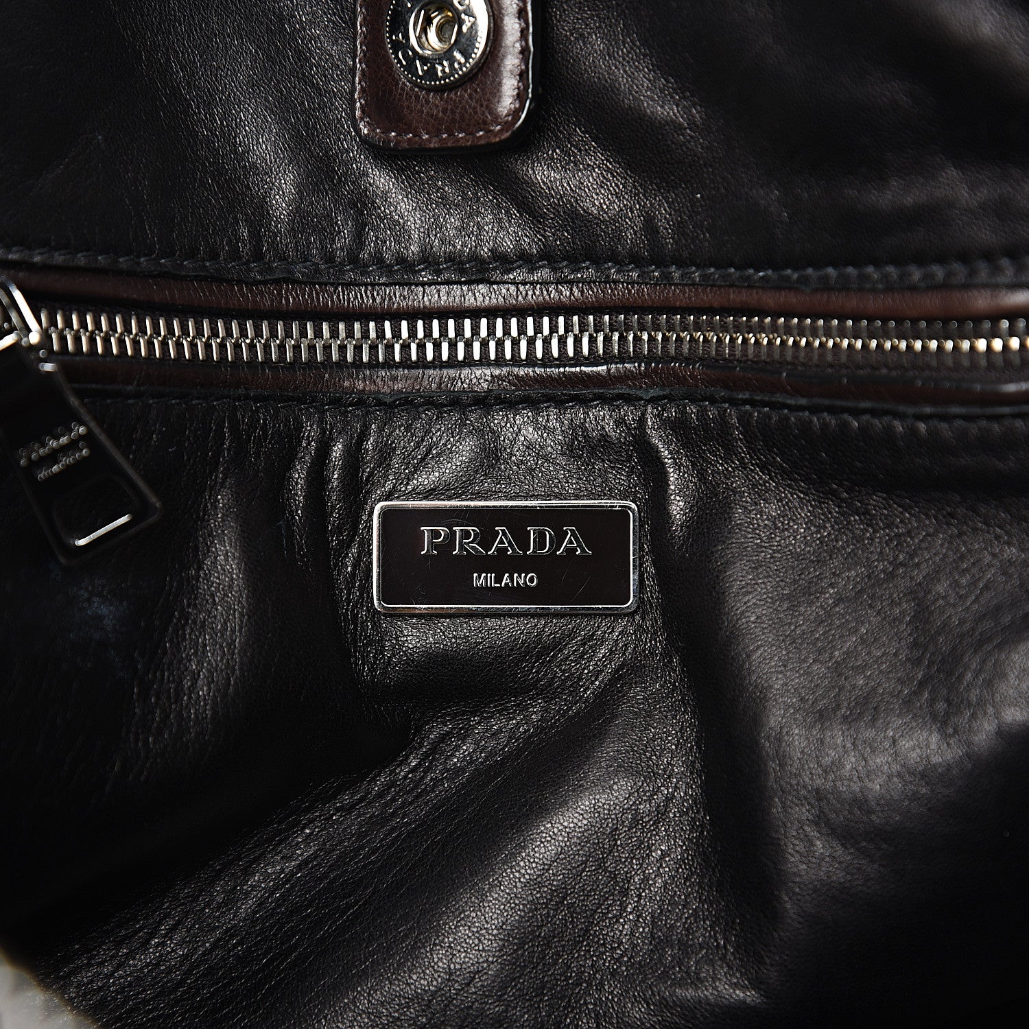 Prada Glace Calfskin Twin Pocket Tote Moro 6 of 13