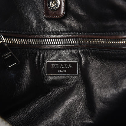Prada Glace Calfskin Twin Pocket Tote Moro 6 of 13