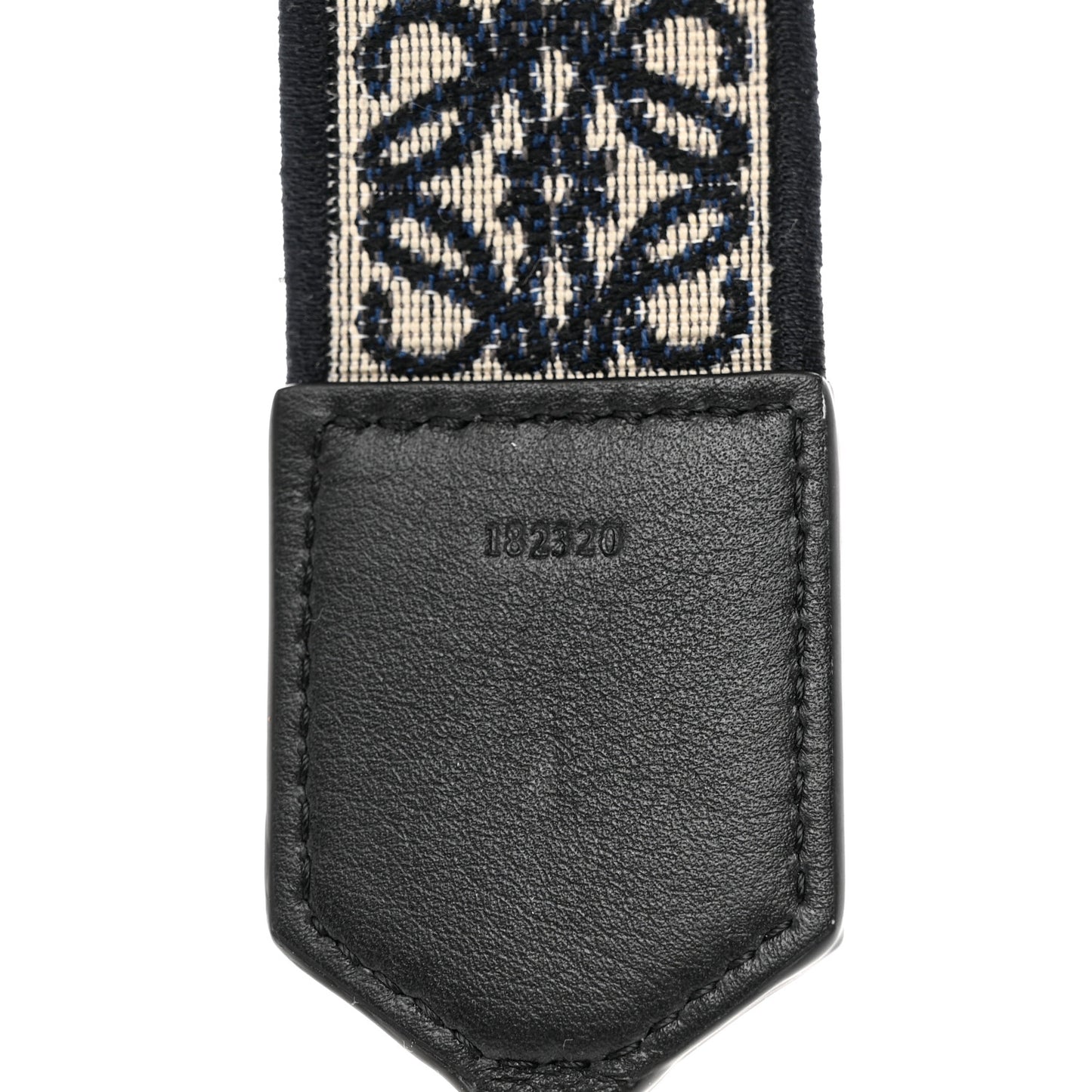 Calfskin Jacquard Anagram Strap Navy Black