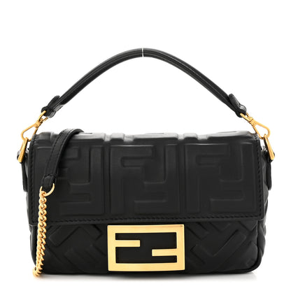 Fendi Nappa FF 1974 Embossed Mini Baguette Black 1 of 11