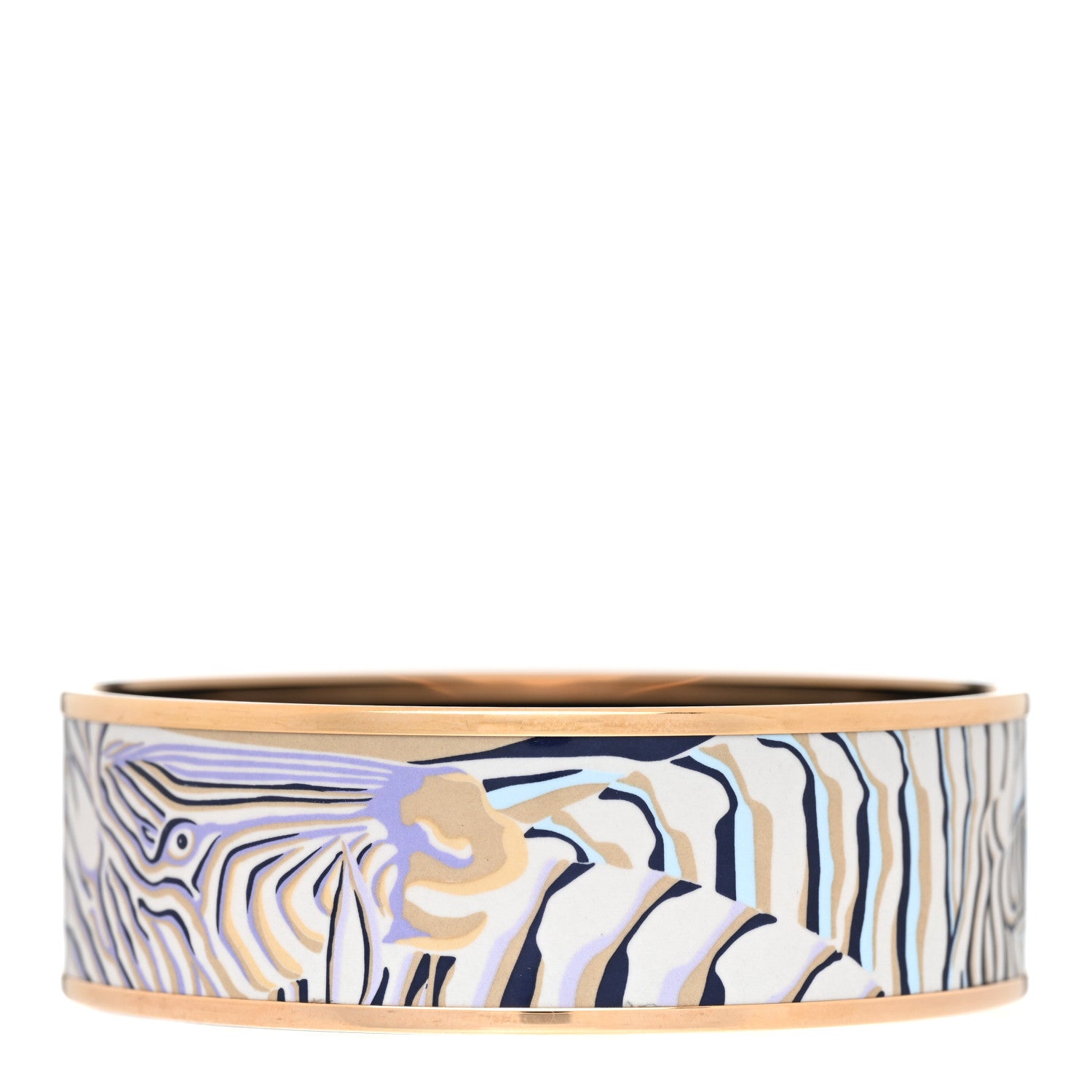 Hermes Enamel Printed Zebres De Tanzania Wide Bracelet 62 3 of 6