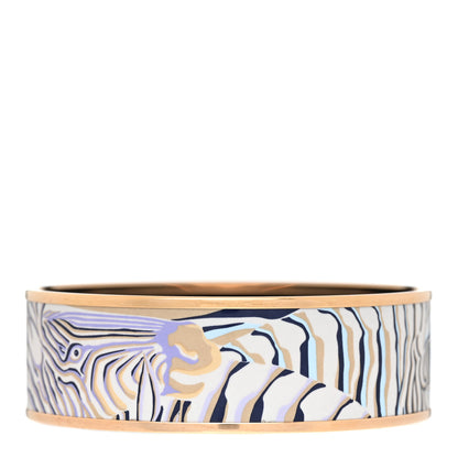 Hermes Enamel Printed Zebres De Tanzania Wide Bracelet 62 3 of 6