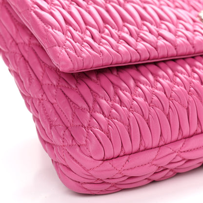 Miu Miu Nappa Matelasse Crystal Flap Clutch Fuxia 7 of 8