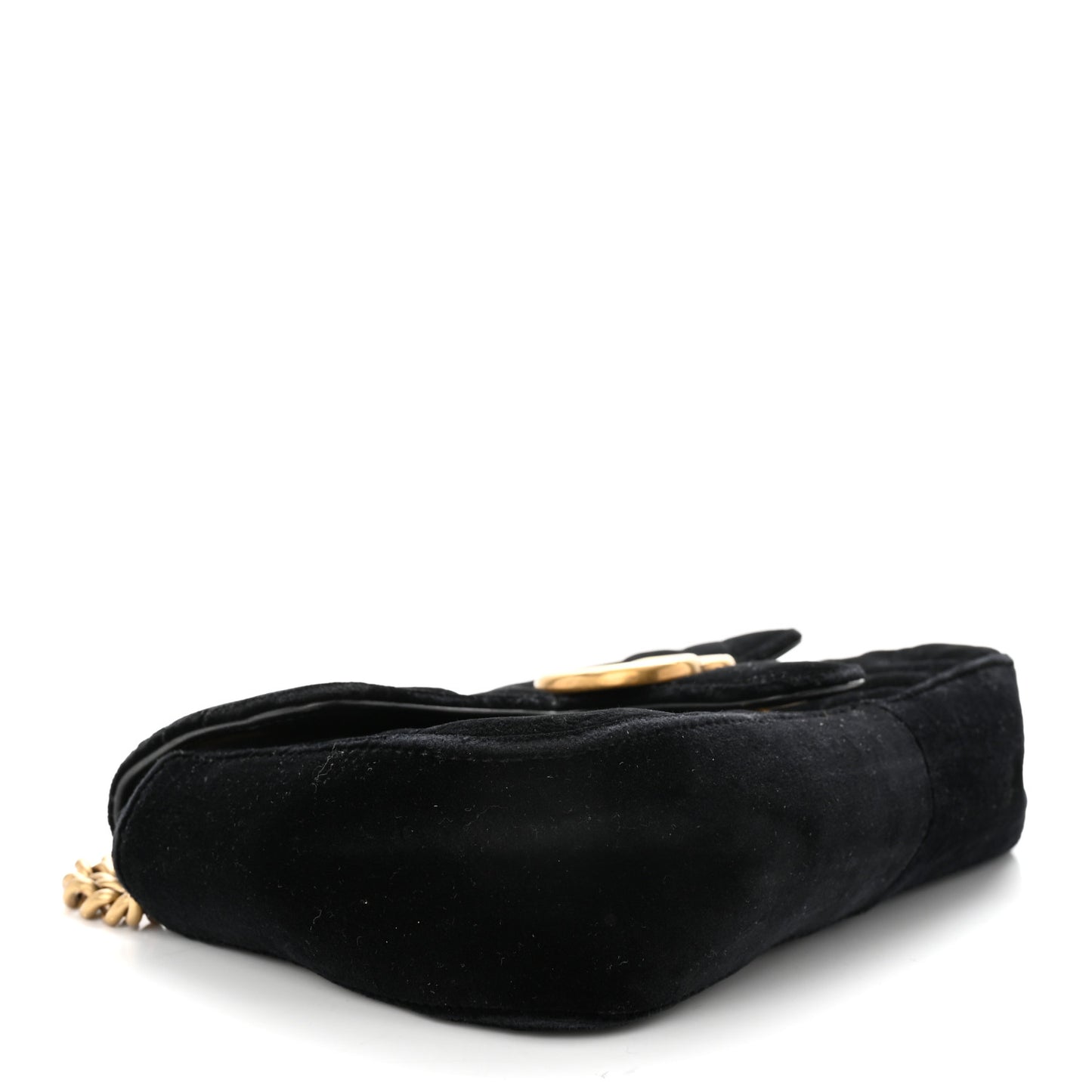 Velvet Matelasse Mini GG Marmont Shoulder Bag Black