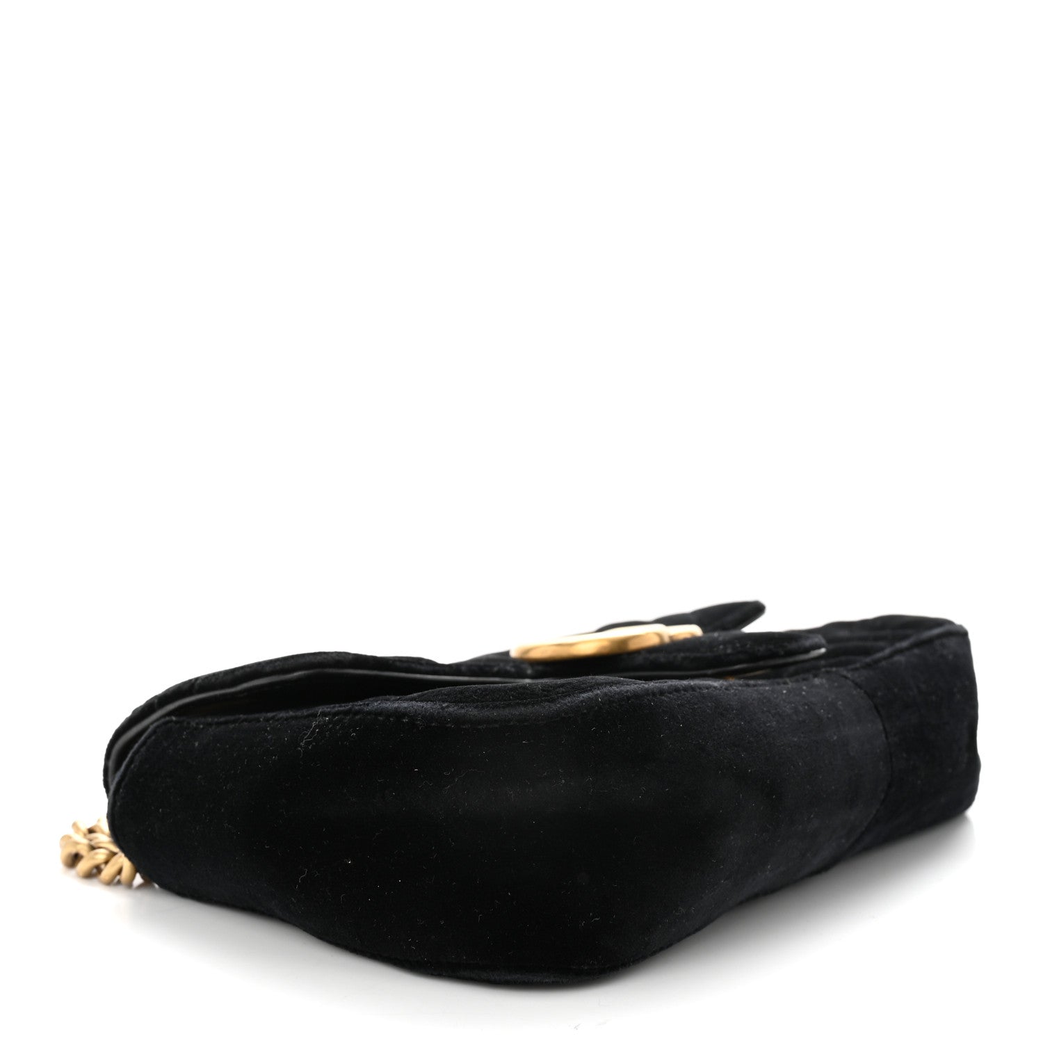 Gucci Velvet Matelasse Mini GG Marmont Shoulder Bag Black 4 of 11
