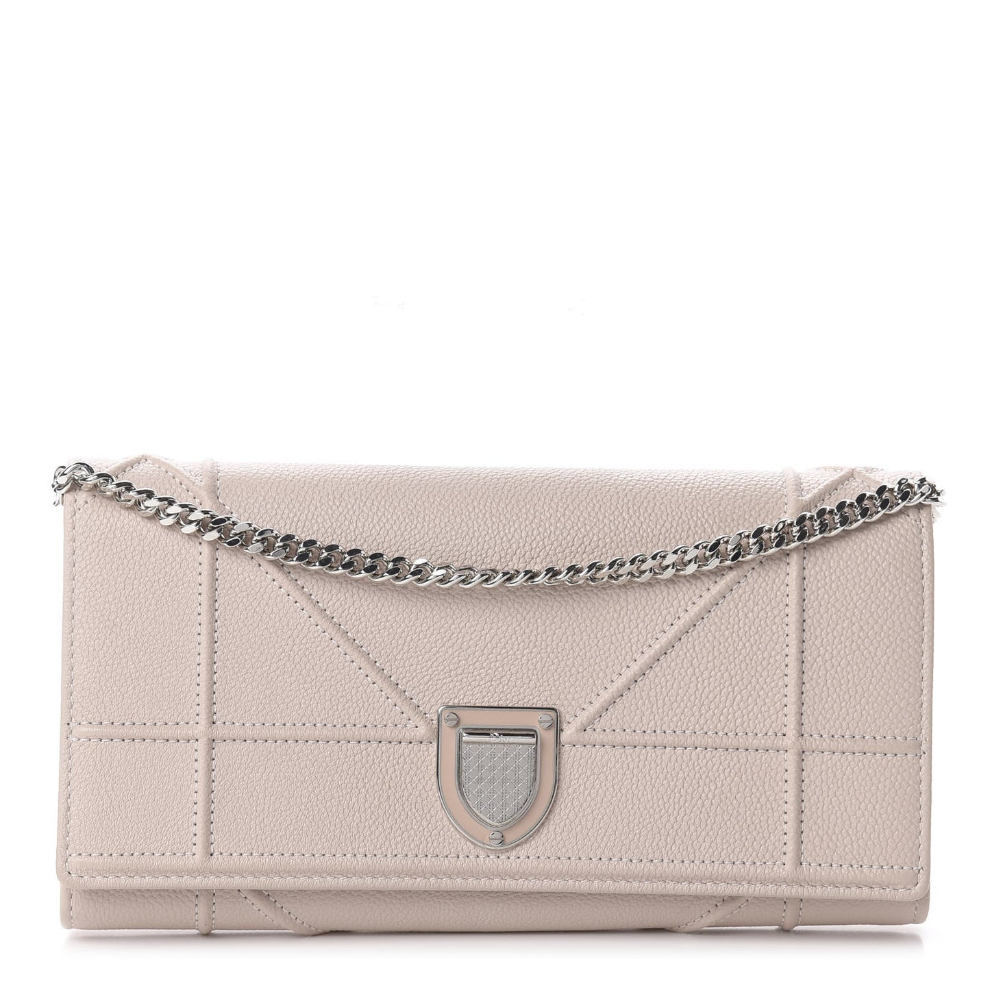 Grained Calfskin Diorama Croisiere Chain Wallet Rose Poudre