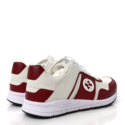 Gucci Calfskin Womens Interlocking G Sneakers 37 White Rosso 4 of 10