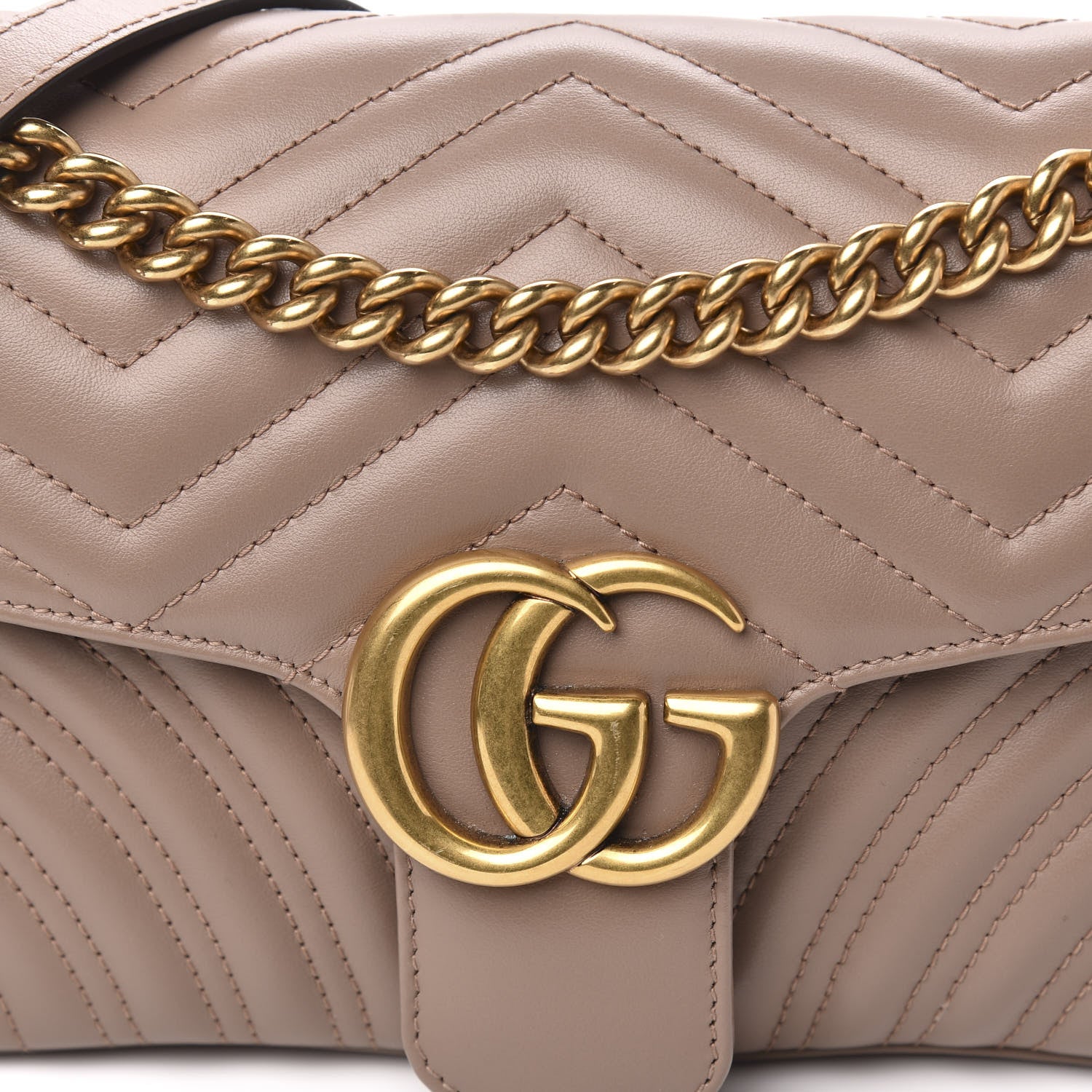 Gucci Calfskin Matelasse Small GG Marmont Shoulder Bag Porcelain Rose 10 of 10