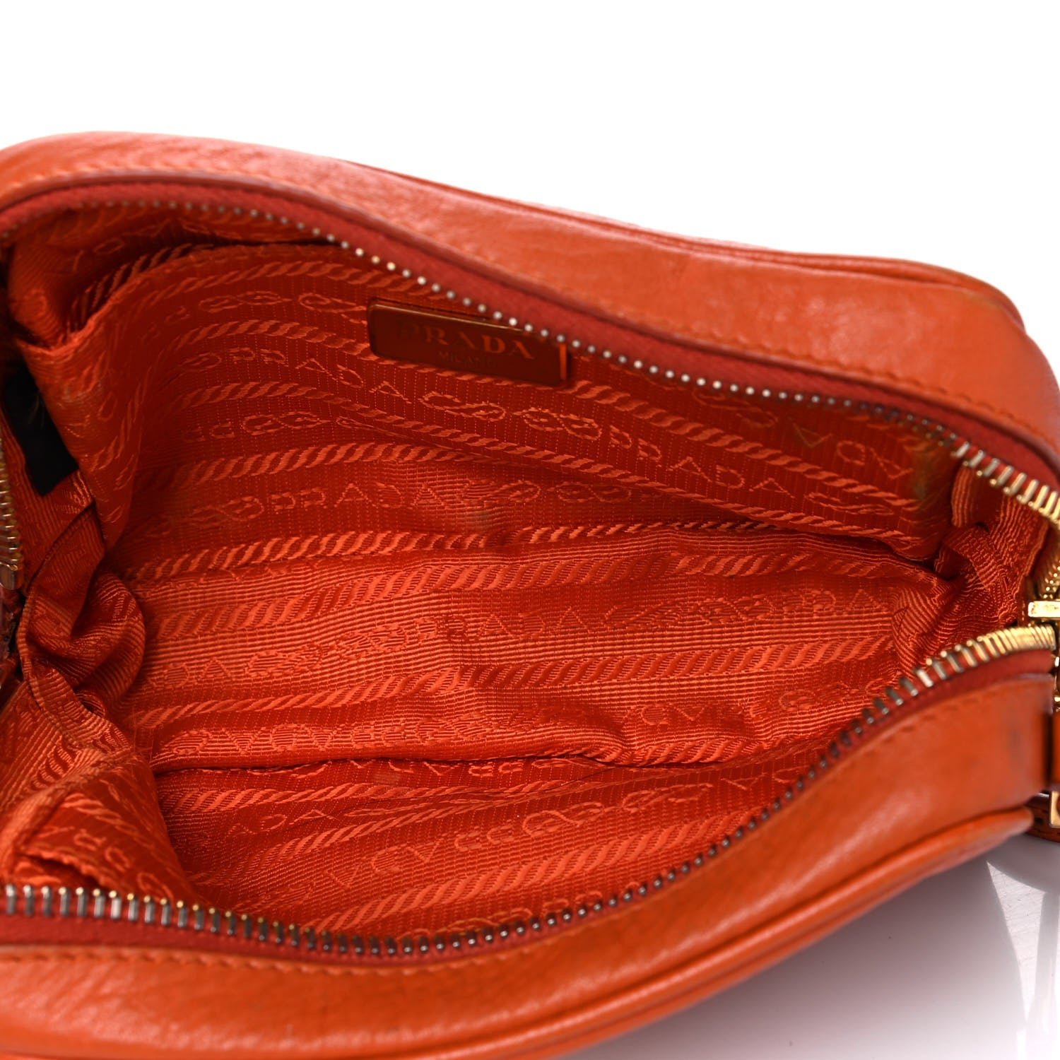 Prada Vitello Daino Mini Camera Crossbody Papaya 4 of 17